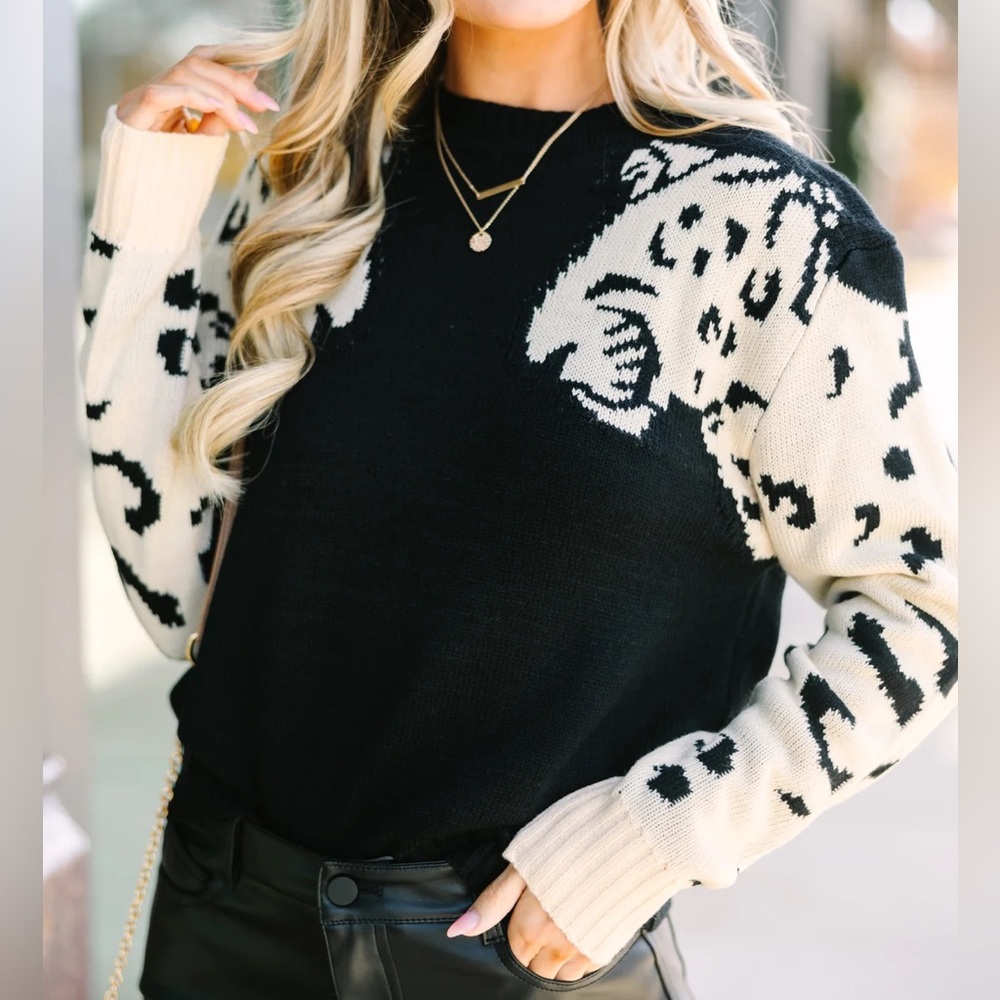 Boutique cheetah print sweater